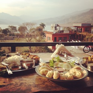 Our meal of Thali and Mo-Mo after returning from our hike!